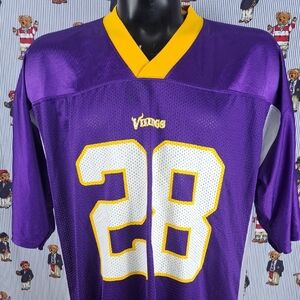 Y2K Reebok Minesota Vinkings Adrian Peterson #28 purple & white football jersey